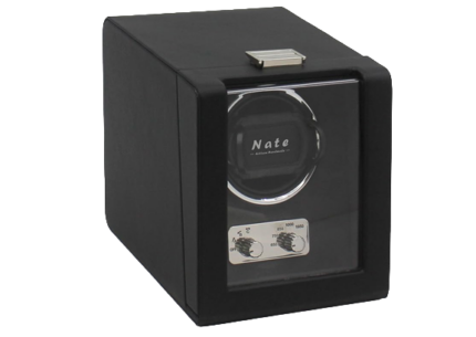 Nate Single Watch Winder - Microfiber Leather (Deep Blue)
