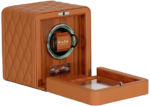 Nate Watch Winder - Brown Quilted Microfiber Leather