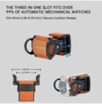 Nate Watch Winder - Orange Microfiber Leather - Image 5