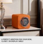 Nate Watch Winder - Orange Microfiber Leather - Image 3