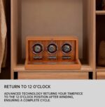 Nate Watch Winder - Brown Quilted Microfiber Leather - Image 2