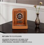 Nate Watch Winder - Brown Quilted Microfiber Leather - Image 4