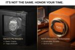 Nate Watch Winder - Orange Microfiber Leather - Image 6