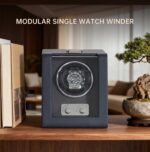 Nate Single Watch Winder - Microfiber Leather (Deep Blue) - Image 4