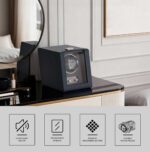 Nate Single Watch Winder - Microfiber Leather (Deep Blue) - Image 5